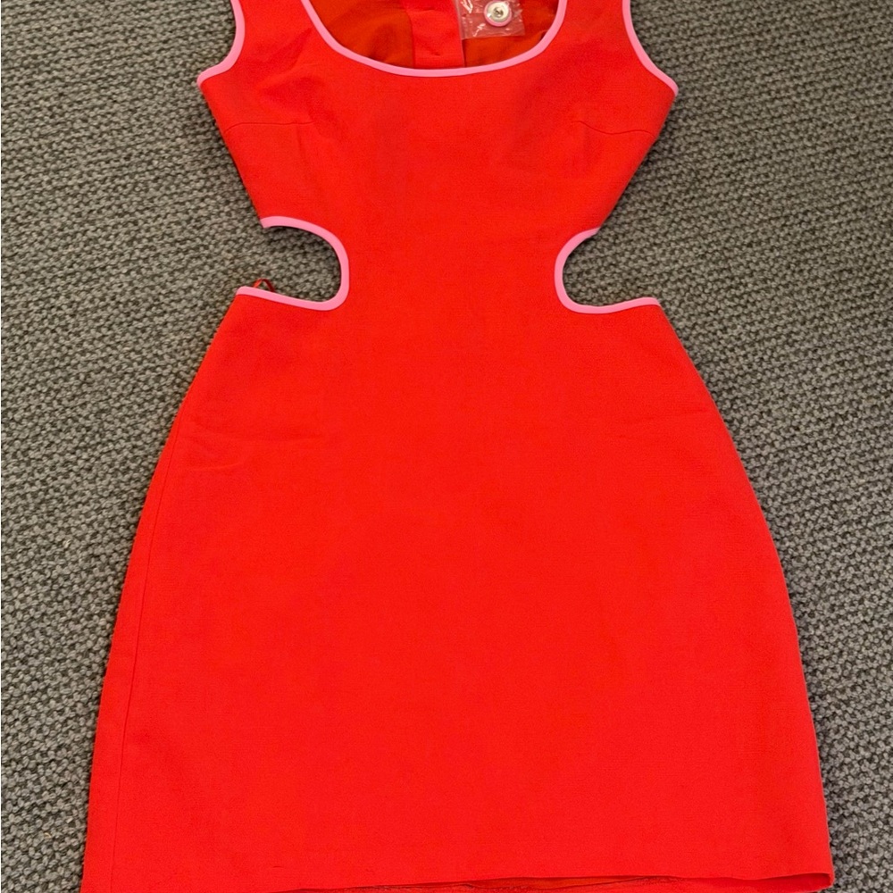 Amanda Uprichard Red and Pink Cutout Two-Piece Dress - Picture 5 of 5